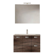 Mobile bagno sospeso con base, lavabo e specchiera con Led modello Elisa 85 - Olmo Caffà¨ by CeramicStore | Lo specialista del tuo bagno