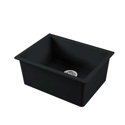 Vasca lavello cucina da incasso soprapiano o sottopiano 61x46 cm in ceramica Nero Opaco Lucida Galassia