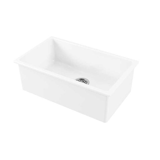 Vasca lavello cucina da incasso soprapiano o sottopiano 76x46 cm in ceramica Bianca Lucida Galassia