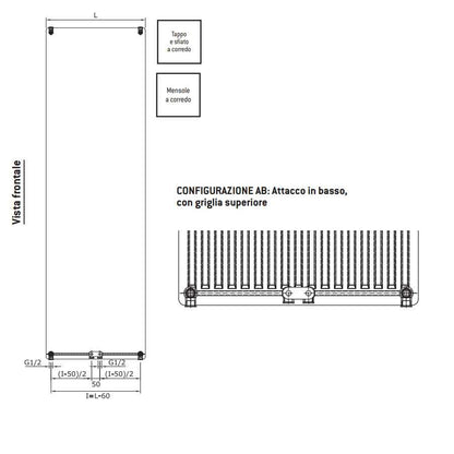 Termoarredo design linea TermoCrea Modello 'Adele' cm 140x40 by CeramicStore | Lo specialista del tuo bagno