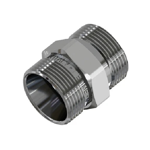Raccordo diritto doppio cromato 24x19 fil d.16