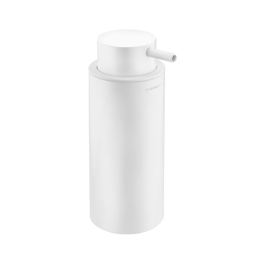 Dispenser sapone da appoggio in ottone verniciato della collezione 'Black & White' by Cosmic - Bianco satinato