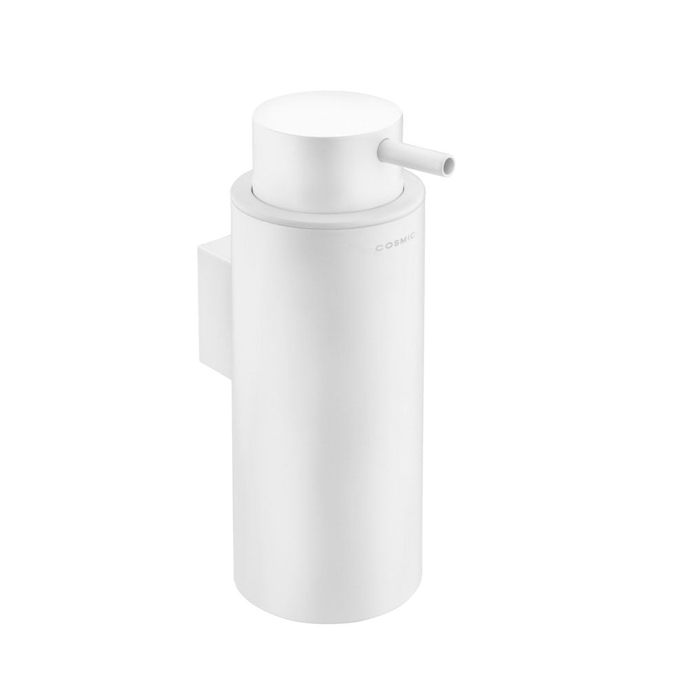 Dispenser sapone a muro in ottone verniciato della collezione 'Black & White' by Cosmic - Bianco satinato by CeramicStore | Lo specialista del tuo bagno