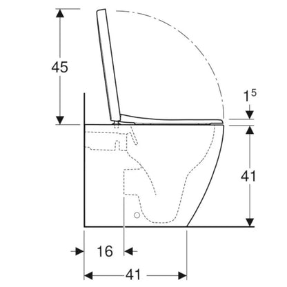 Coppia sanitari filomuro con scarico universale e sedile SoftClose modello Icon di Geberit