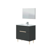 Mobile bagno con specchiera e lavabo Cubi&Co modello Venere - Antracite Rovere by CeramicStore | Lo specialista del tuo bagno