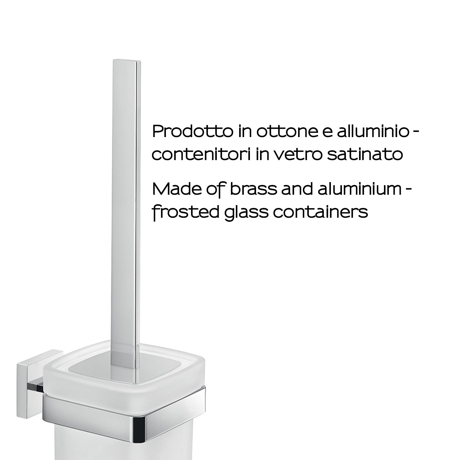 Portascopino WC a muro Gedy modello Elba con contenitore in vetro satinato - Cromato by CeramicStore | Lo specialista del tuo bagno