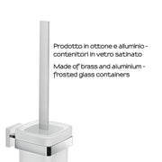 Portascopino WC a muro Gedy modello Elba con contenitore in vetro satinato - Cromato by CeramicStore | Lo specialista del tuo bagno