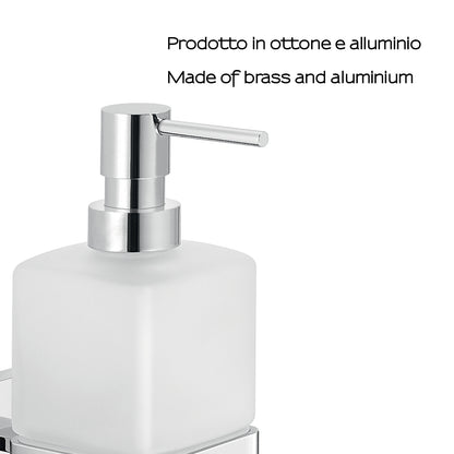 Dosasapone a muro Gedy modello Elba con contenitore in vetro satinato - Cromato by CeramicStore | Lo specialista del tuo bagno