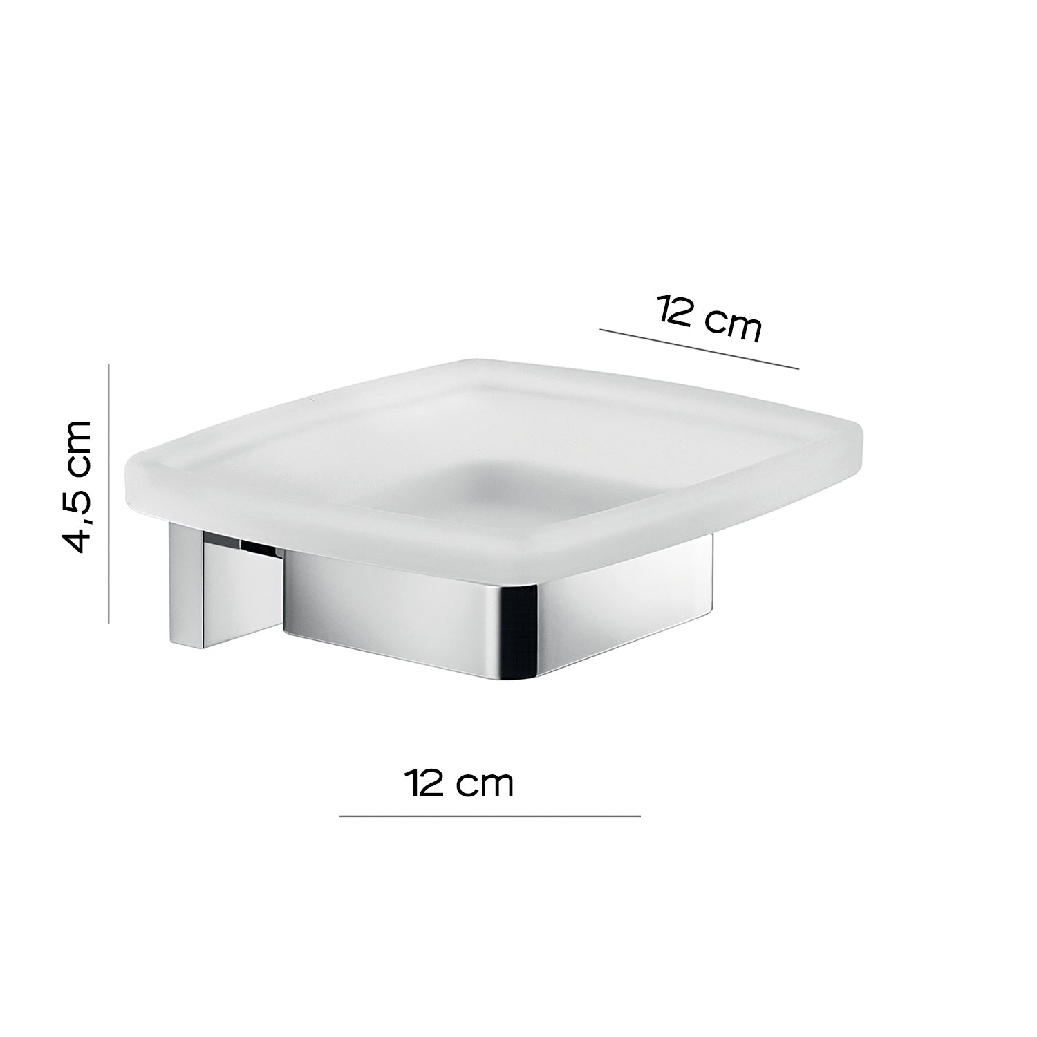 Portasapone a muro Gedy modello Elba con contenitore in vetro satinato - Cromato by CeramicStore | Lo specialista del tuo bagno