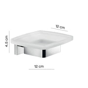 Portasapone a muro Gedy modello Elba con contenitore in vetro satinato - Cromato by CeramicStore | Lo specialista del tuo bagno