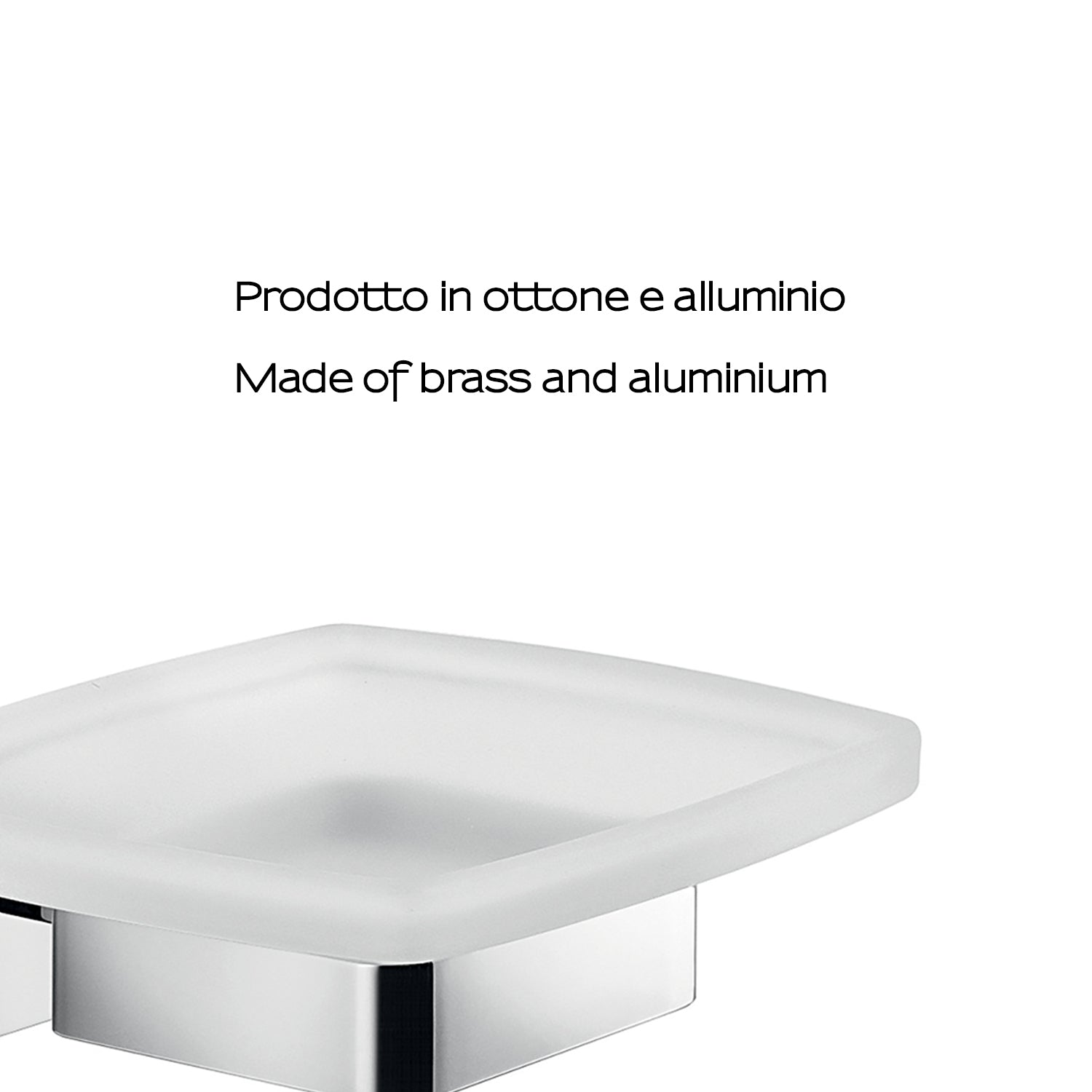Portasapone a muro Gedy modello Elba con contenitore in vetro satinato - Cromato by CeramicStore | Lo specialista del tuo bagno