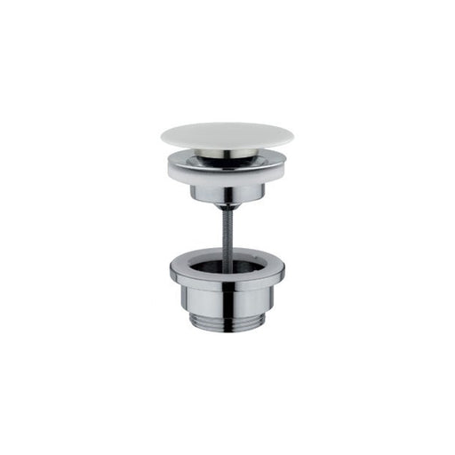 Piletta universale in ottone cromato con tappo in ceramica e meccanismo a pressione Skip-up 2.0 by CeramicStore | Lo specialista del tuo bagno