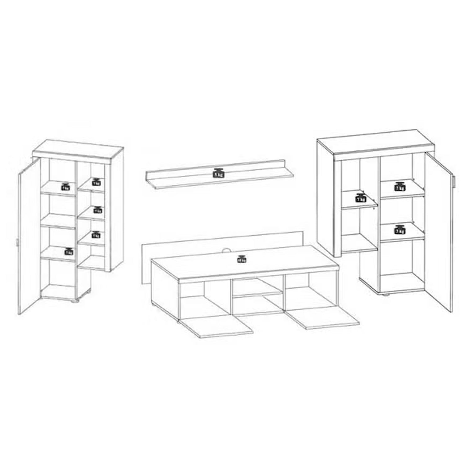 Kit parete living modello Nobel - Naturale/Antracite by CeramicStore | Lo specialista del tuo bagno