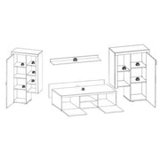 Kit parete living modello Nobel - Naturale/Antracite by CeramicStore | Lo specialista del tuo bagno