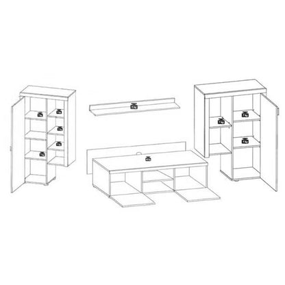 Kit parete living modello Nobel - Naturale/Antracite by CeramicStore | Lo specialista del tuo bagno