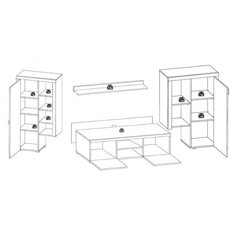 Kit parete living modello Nobel - Naturale/Antracite by CeramicStore | Lo specialista del tuo bagno