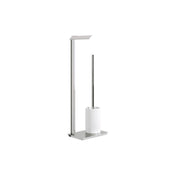 Piantana portarotolo e portascopino in porcellana e acciaio inox serie Ranpin di Lineabeta