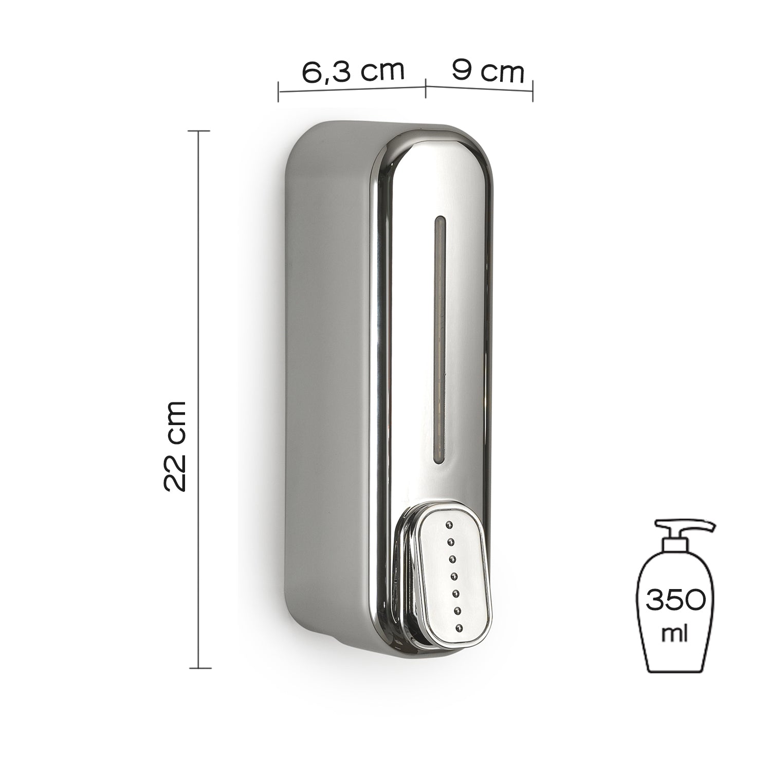 Distributore sapone/gel igienizzante di Gedy modello Mullet da 350 ml - Cromato by CeramicStore | Lo specialista del tuo bagno