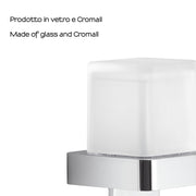 Distributore di sapone quadrato di Gedy modello Giava da 150 ml in vetro e Cromall - Cromato by CeramicStore | Lo specialista del tuo bagno