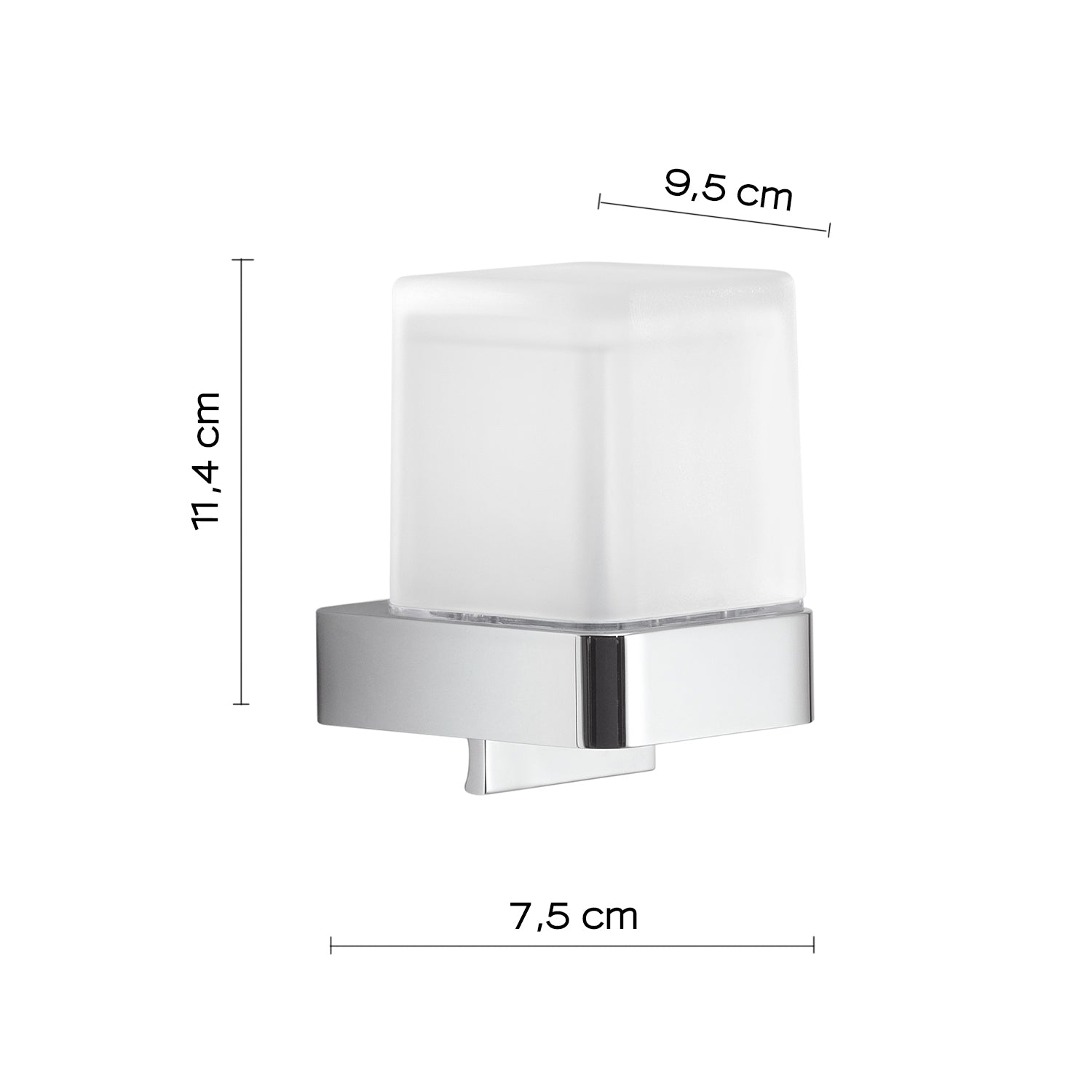 Distributore di sapone quadrato di Gedy modello Giava da 150 ml in vetro e Cromall - Cromato by CeramicStore | Lo specialista del tuo bagno