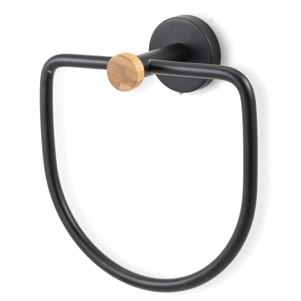 Porta asciugamani a parete modello Iana in Acciaio e Bambà¹ - Nero Opaco by CeramicStore | Lo specialista del tuo bagno