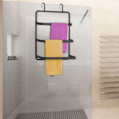 Porta asciugamani per porta doccia o schermo in Acciaio Inox - Nero by CeramicStore | Lo specialista del tuo bagno