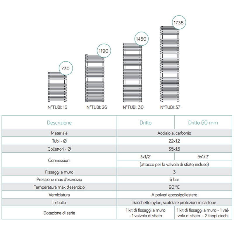 Termoarredo idraulico modello Catania di Lazzarini 1190x500 - Cromo by CeramicStore | Lo specialista del tuo bagno