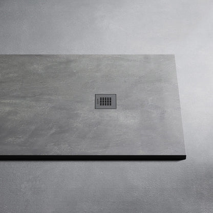 Piatto Doccia 100x170 effetto Ardesia realizzato in marmo resina Relax Design Rocky - Cemento by CeramicStore | Lo specialista del tuo bagno