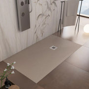 Piatto Doccia 100X140 effetto Ardesia realizzato in marmo resina Relax Design Rocky - Tortora by CeramicStore | Lo specialista del tuo bagno