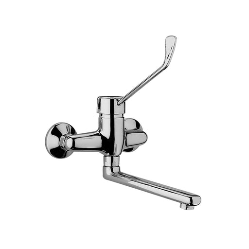 Miscelatore lavello a muro con leva clinica e canna tubo dritta modello Nettuno di Paffoni - Cromato by CeramicStore | Lo specialista del tuo bagno