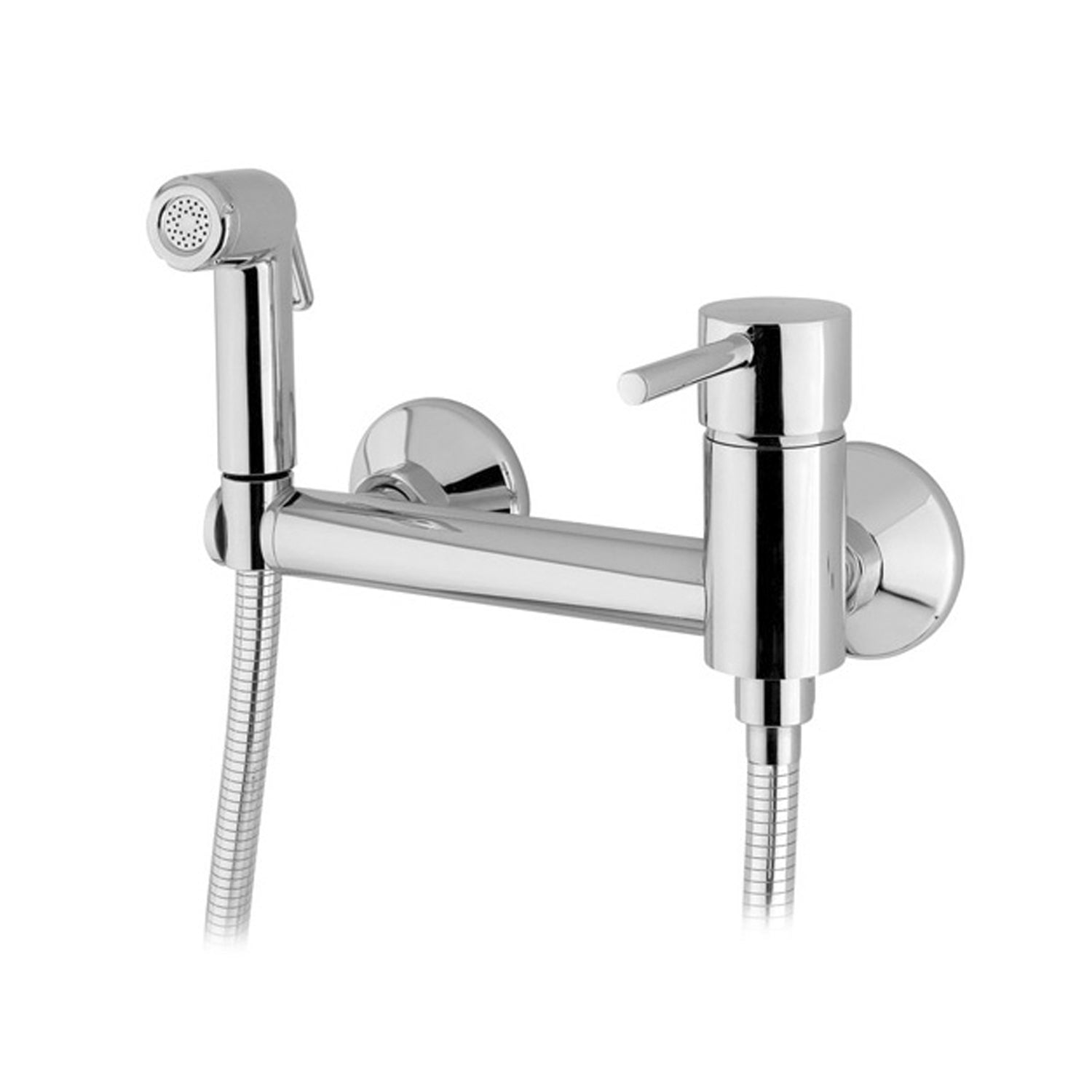 Miscelatore monocomando a parete di Idral con kit doccetta, finitura cromata by CeramicStore | Lo specialista del tuo bagno