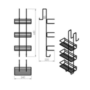 Portaoggetti doccia rettangolare a 3 piani Gedy modello Tito - Cromato by CeramicStore | Lo specialista del tuo bagno