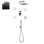 Set doccia composto da soffione Parigi, 4 bodyjet, doccia e flessibile e deviatore 3 vie nero by CeramicStore | Lo specialista del tuo bagno