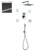 Set doccia composto da soffione Parigi, 4 bodyjet, doccia e flessibile e deviatore 3 vie cromo nero by CeramicStore | Lo specialista del tuo bagno