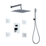 Set doccia composto da soffione Parigi, 4 bodyjet, doccia e flessibile e deviatore 3 vie by CeramicStore | Lo specialista del tuo bagno
