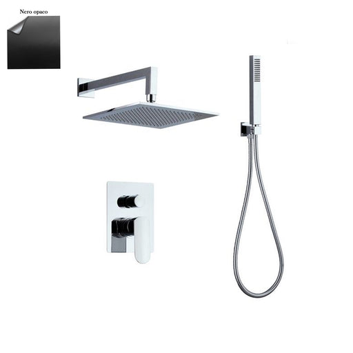 Set doccia composto da soffione Parigi, doccia e flessibile e deviatore 2vie nero by CeramicStore | Lo specialista del tuo bagno