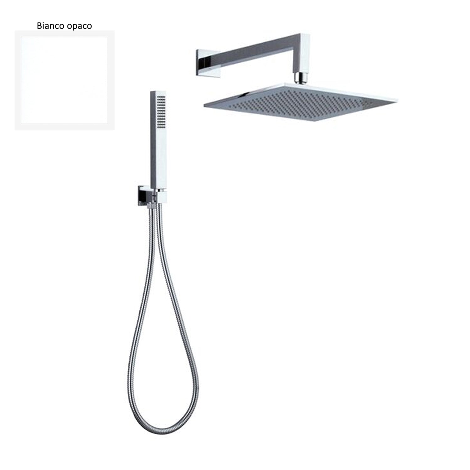 Set doccia composto da soffione Parigi, doccia e flessibile bianco by CeramicStore | Lo specialista del tuo bagno