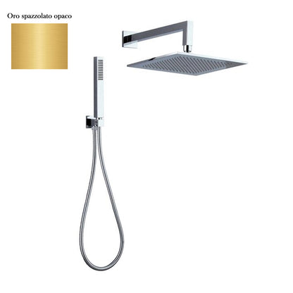 Set doccia composto da soffione Parigi, doccia e flessibile oro spazzolato by CeramicStore | Lo specialista del tuo bagno
