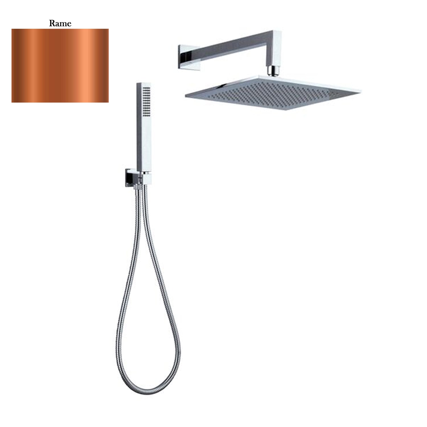 Set doccia composto da soffione Parigi, doccia e flessibile rame by CeramicStore | Lo specialista del tuo bagno