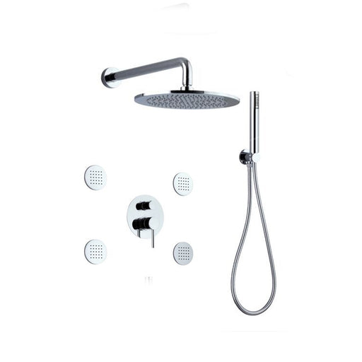 Set doccia composto da soffione Vienna, 4 bodyjet, doccia e flessibile e deviatore 3 vie by CeramicStore | Lo specialista del tuo bagno