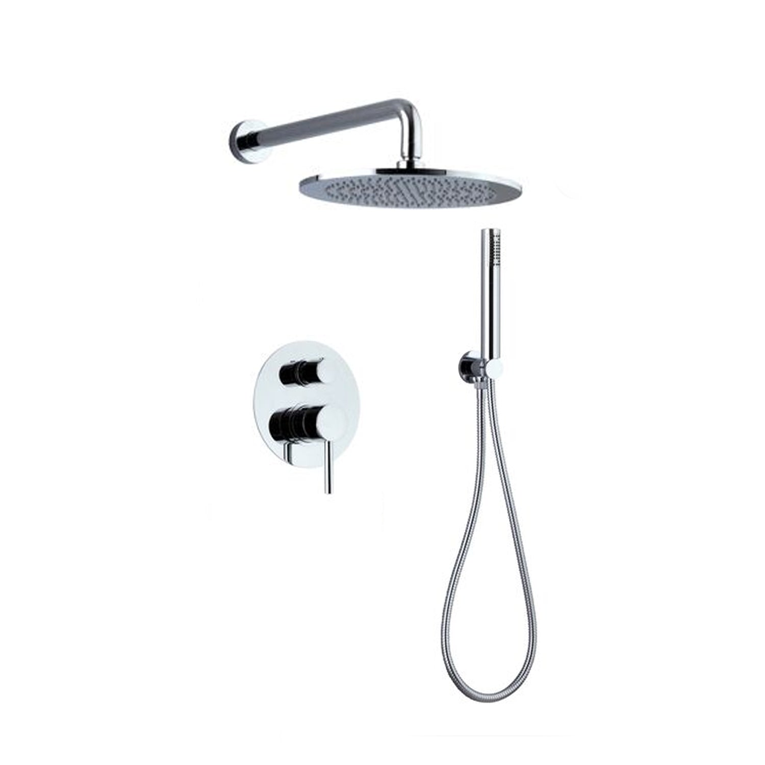 Set doccia composto da soffione Vienna, doccia e flessibile e deviatore 2 vie cromo by CeramicStore | Lo specialista del tuo bagno