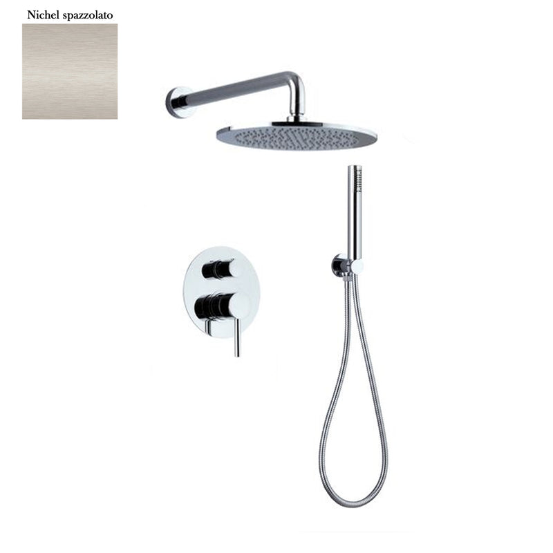 Set doccia composto da soffione Vienna, doccia e flessibile e deviatore 2 vie nichel by CeramicStore | Lo specialista del tuo bagno