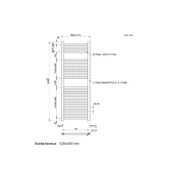 Termoarredo scaldasalviette da bagno idraulico 1230x450 mm interasse 400 mm in acciaio Verniciato Nero by CeramicStore | Lo specialista del tuo bagno