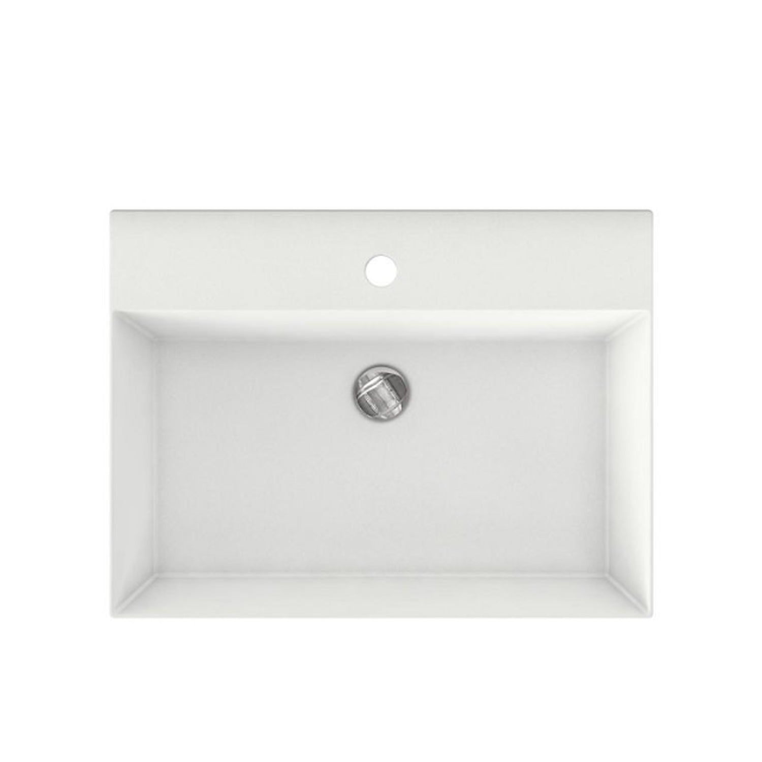 Lavabo da appoggio squadrato Ceramica Azzurra Elegance 60x45 cm con foro - Cotone opaco