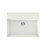 Lavabo da appoggio squadrato Ceramica Azzurra Elegance 60x45 cm con foro - Cotone opaco