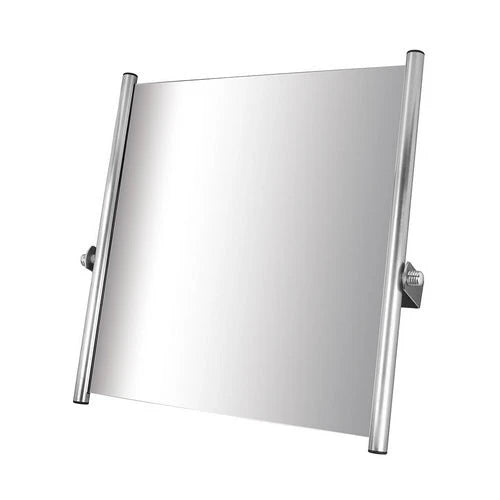 Specchio reclinabile con vetro di sicurezza cm. 60 x 65 acciaio inox