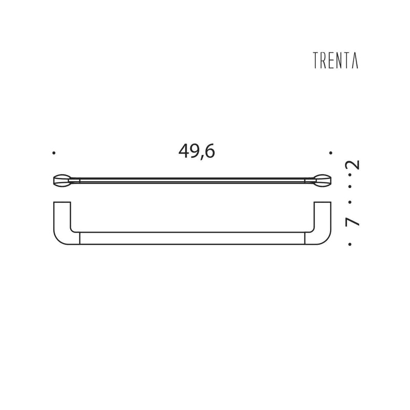 Porta salvietta 49.6cm in ottone nero collezione Trenta di Colombo Design by CeramicStore | Lo specialista del tuo bagno