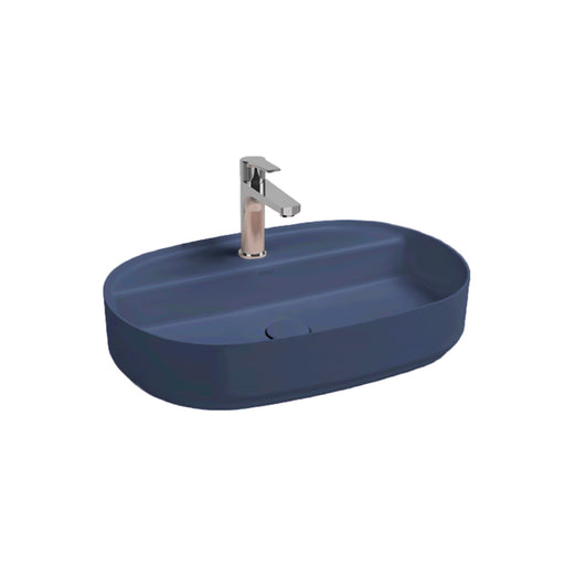 Lavabo d'appoggio ovale con foro BathCore serie Infinity 60x40 color Blu Opaco by CeramicStore | Lo specialista del tuo bagno