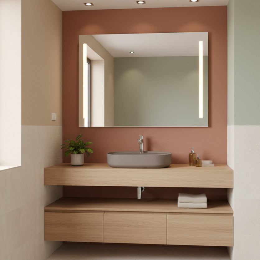 Lavabo d'appoggio ovale con foro BathCore serie Infinity 60x40 color Tortora Opaco