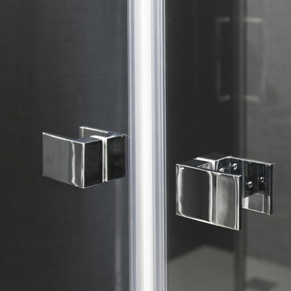 Porta doccia modello Ermes con apertura saloon da 90 cm cristallo serigrafato 6 mm temperato by CeramicStore | Lo specialista del tuo bagno
